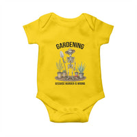Gardening Because Murder Is Wrong Skeleton Baby Onesie Funny Gift for Gardener - Wonder Print Shop