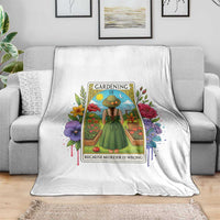 Funny Gardening Because Murder Is Wrong Throw Blanket Garden Girl Floral Tarot Graphic - Wonder Print Shop