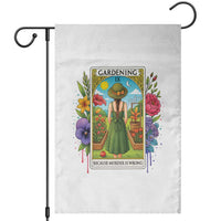 Funny Gardening Because Murder Is Wrong Garden Flag Garden Girl Floral Tarot Graphic - Wonder Print Shop
