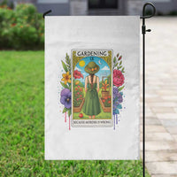 Funny Gardening Because Murder Is Wrong Garden Flag Garden Girl Floral Tarot Graphic - Wonder Print Shop