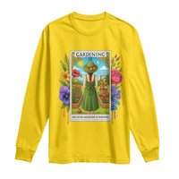 Funny Gardening Because Murder Is Wrong Long Sleeve Shirt Garden Girl Floral Tarot Graphic - Wonder Print Shop