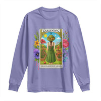 Funny Gardening Because Murder Is Wrong Long Sleeve Shirt Garden Girl Floral Tarot Graphic - Wonder Print Shop