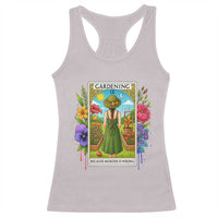 Funny Gardening Because Murder Is Wrong Racerback Tank Top Garden Girl Floral Tarot Graphic - Wonder Print Shop