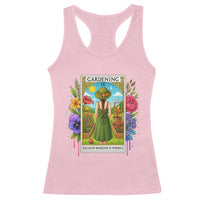 Funny Gardening Because Murder Is Wrong Racerback Tank Top Garden Girl Floral Tarot Graphic - Wonder Print Shop