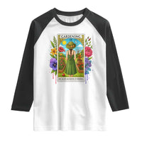 Funny Gardening Because Murder Is Wrong Raglan Shirt Garden Girl Floral Tarot Graphic - Wonder Print Shop
