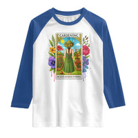 Funny Gardening Because Murder Is Wrong Raglan Shirt Garden Girl Floral Tarot Graphic - Wonder Print Shop
