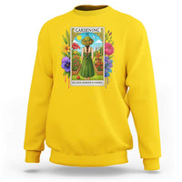Funny Gardening Because Murder Is Wrong Sweatshirt Garden Girl Floral Tarot Graphic - Wonder Print Shop