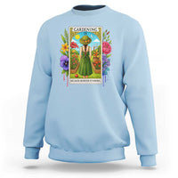 Funny Gardening Because Murder Is Wrong Sweatshirt Garden Girl Floral Tarot Graphic - Wonder Print Shop