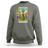 Funny Gardening Because Murder Is Wrong Sweatshirt Garden Girl Floral Tarot Graphic - Wonder Print Shop