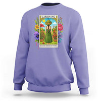 Funny Gardening Because Murder Is Wrong Sweatshirt Garden Girl Floral Tarot Graphic - Wonder Print Shop