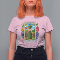 Funny Gardening Because Murder Is Wrong T Shirt For Women Garden Girl Floral Tarot Graphic - Wonder Print Shop