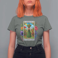 Funny Gardening Because Murder Is Wrong T Shirt For Women Garden Girl Floral Tarot Graphic - Wonder Print Shop
