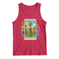 Funny Gardening Because Murder Is Wrong Tank Top Garden Girl Floral Tarot Graphic - Wonder Print Shop