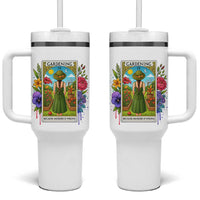 Funny Gardening Because Murder Is Wrong Tumbler With Handle Garden Girl Floral Tarot Graphic - Wonder Print Shop