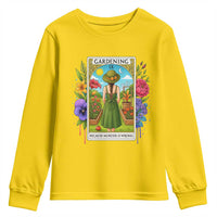 Funny Gardening Because Murder Is Wrong Youth Sweatshirt Garden Girl Floral Tarot Graphic - Wonder Print Shop