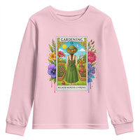 Funny Gardening Because Murder Is Wrong Youth Sweatshirt Garden Girl Floral Tarot Graphic - Wonder Print Shop