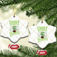 Easily Distracted By Plants Ceramic Ornament Funny Gardening Lover Gift - Wonder Print Shop
