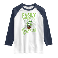Easily Distracted By Plants Raglan Shirt Funny Gardening Lover Gift - Wonder Print Shop
