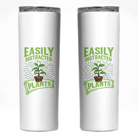 Easily Distracted By Plants Skinny Tumbler Funny Gardening Lover Gift - Wonder Print Shop
