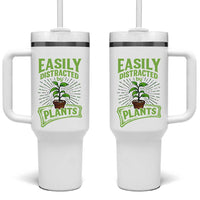 Easily Distracted By Plants Tumbler With Handle Funny Gardening Lover Gift - Wonder Print Shop