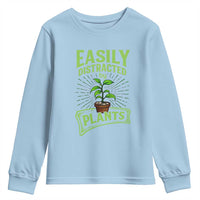 Easily Distracted By Plants Youth Sweatshirt Funny Gardening Lover Gift - Wonder Print Shop