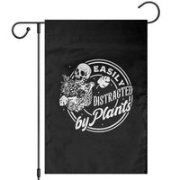 Easily Distracted By Plants Skeleton Garden Flag Funny Gardener Plant Lover - Wonder Print Shop