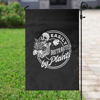Easily Distracted By Plants Skeleton Garden Flag Funny Gardener Plant Lover - Wonder Print Shop