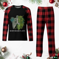 Monstera Plant Body Skeleton Plaid Pajama Set Never Enough Plants - Wonder Print Shop
