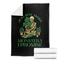 Just One More Monstera Throw Blanket Skeleton Plant Lover Gift - Wonder Print Shop