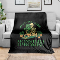 Just One More Monstera Throw Blanket Skeleton Plant Lover Gift - Wonder Print Shop