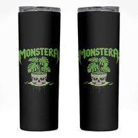 Monstera Lover Houseplant Gift Skinny Tumbler Skull Plant Pot Graphic - Wonder Print Shop
