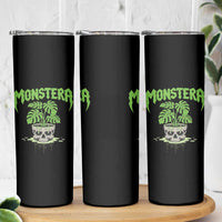 Monstera Lover Houseplant Gift Skinny Tumbler Skull Plant Pot Graphic - Wonder Print Shop