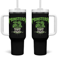 Monstera Lover Houseplant Gift Tumbler With Handle Skull Plant Pot Graphic - Wonder Print Shop