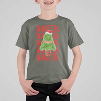 Merry Monstera T Shirt For Kid Plant Lover Christmas Gift - Wonder Print Shop
