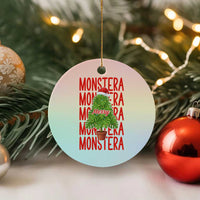Merry Monstera Ceramic Ornament Plant Lover Xmas Gift - Wonder Print Shop