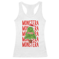 Merry Monstera Racerback Tank Top Plant Lover Christmas Gift - Wonder Print Shop