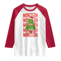 Merry Monstera Raglan Shirt Plant Lover Christmas Gift - Wonder Print Shop