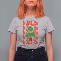 Merry Monstera T Shirt For Women Plant Lover Christmas Gift - Wonder Print Shop