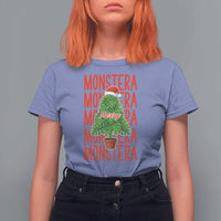 Merry Monstera T Shirt For Women Plant Lover Christmas Gift - Wonder Print Shop