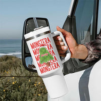 Merry Monstera Tumbler With Handle Plant Lover Christmas Gift - Wonder Print Shop