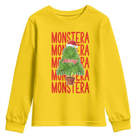 Merry Monstera Youth Sweatshirt Plant Lover Christmas Gift - Wonder Print Shop