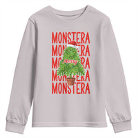 Merry Monstera Youth Sweatshirt Plant Lover Christmas Gift - Wonder Print Shop