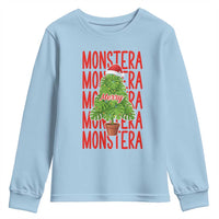 Merry Monstera Youth Sweatshirt Plant Lover Christmas Gift - Wonder Print Shop