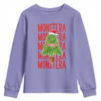 Merry Monstera Youth Sweatshirt Plant Lover Christmas Gift - Wonder Print Shop