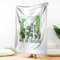 Funny Cactus Plant Lover Throw Blanket What The Fucculent - Wonder Print Shop
