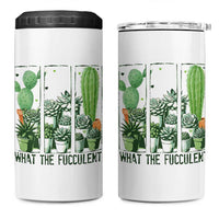 Funny Cactus Plant Lover 4 in 1 Can Cooler Tumbler What The Fucculent - Wonder Print Shop