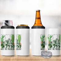 Funny Cactus Plant Lover 4 in 1 Can Cooler Tumbler What The Fucculent - Wonder Print Shop