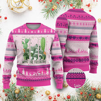 Funny Cactus Plant Lover Ugly Christmas Sweater What The Fucculent - Wonder Print Shop