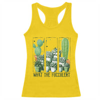 Funny Cactus Plant Lover Racerback Tank Top What The Fucculent - Wonder Print Shop