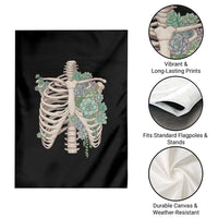 Succulent Body Skeleton Garden Flag Creepy Plant Lover Gift - Wonder Print Shop